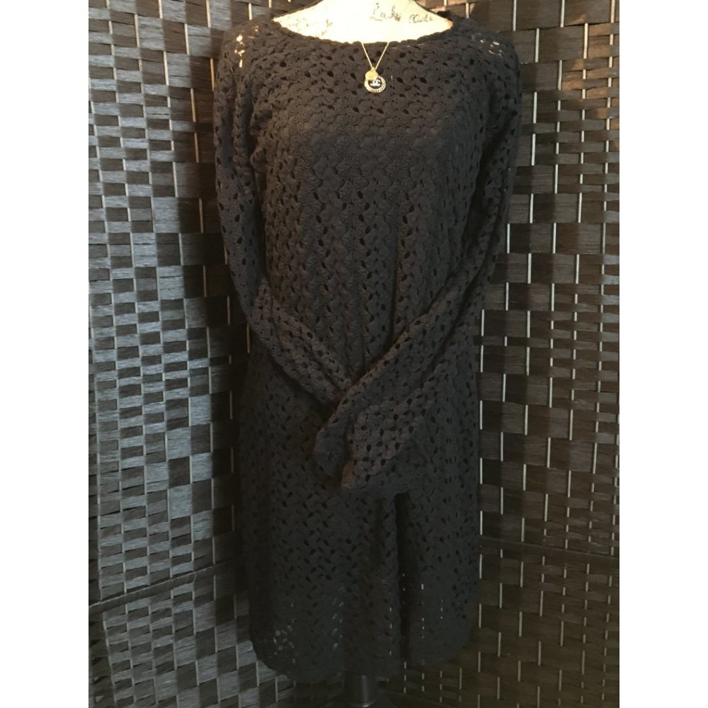 Crochet Knit Dress With Slip Insert (Can Remove For See Thru Look)